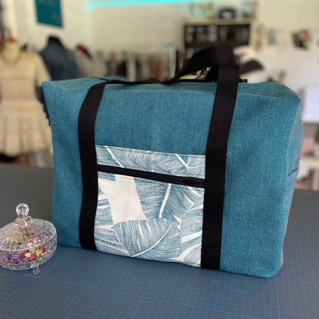 Sac De Transport Machine à Coudre - 32x23x46 Cm, Poches, Poignées, Tissu Oxford Résistant, Bleu