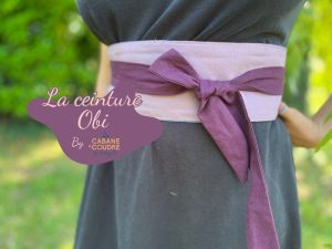 La cabane à coudre tutoriel vidéo débutant disponible sur YouTube pour coudre une ceinture oui de style japonais