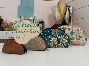 La cabane à coudre tutoriel vidéo gratuit disponible sur YouTube pour coudre une trousse demi-lune