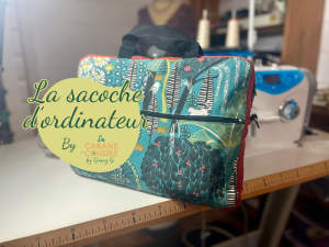 La cabane à coudre tutoriel vidéo gratuit disponible sur YouTube pour coudre une sacoche d'ordinateur