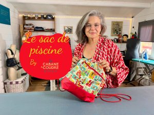 La cabane à coudre tutoriel vidéo gratuit disponible sur YouTube pour coudre un sac de piscine