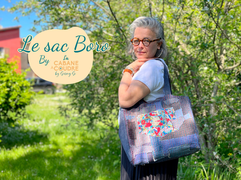 Coudre sac inspiration boro la cabane à coudre tuto débutas disponible sur youtube